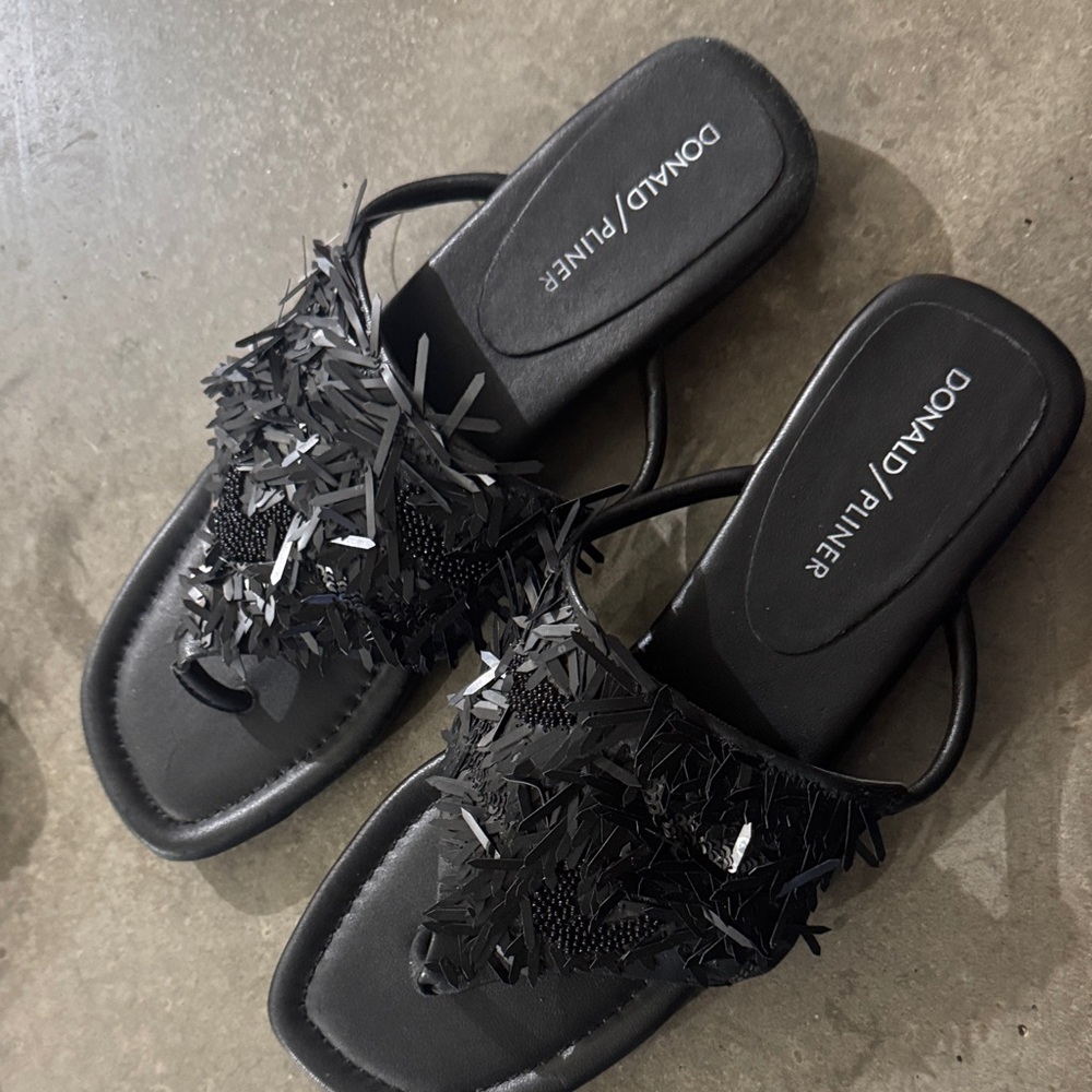 Donald J. Pliner Black Embellished Women's Sandals - Picture 3 of 4